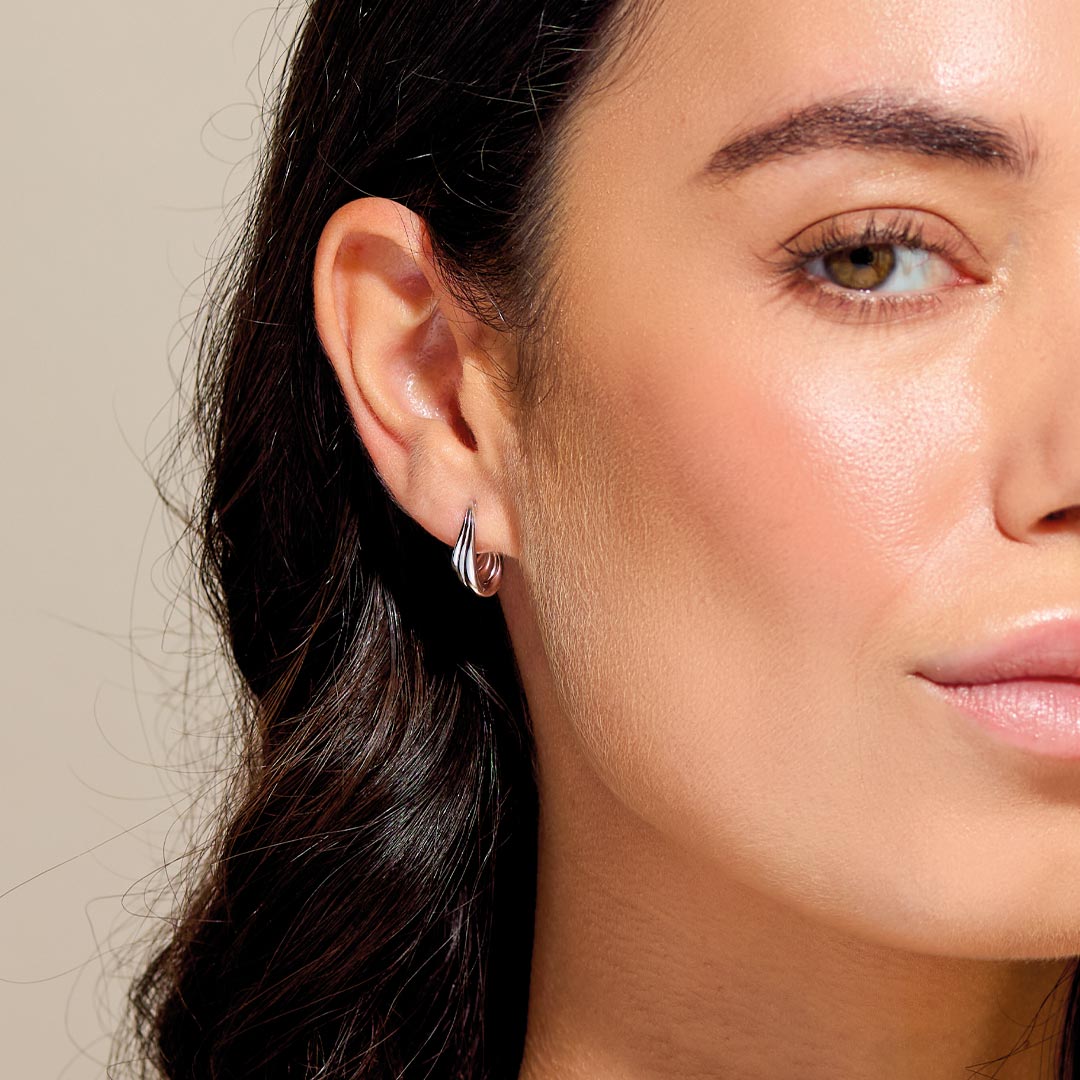 Kit Heath Océane Shell Wave Semi-Hoop Stud Earrings