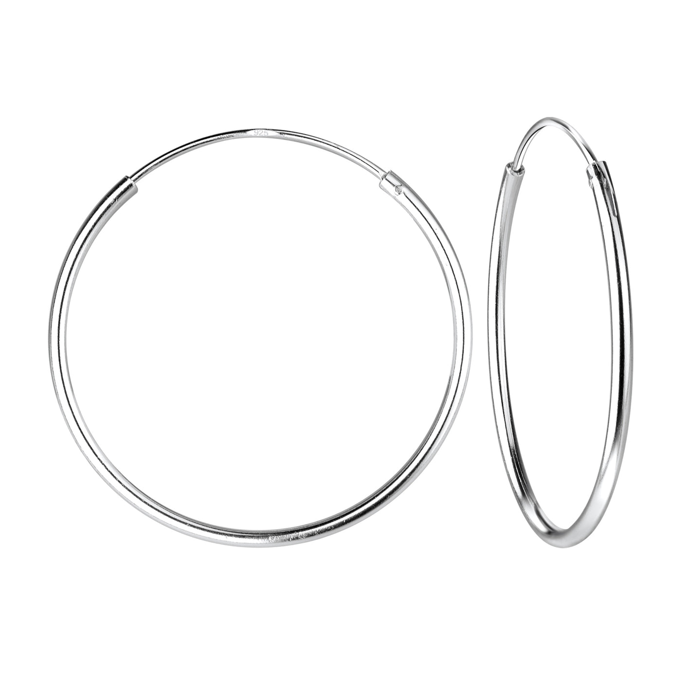 Sterling Silver 2.5cm Sleeper Hoop Earrings