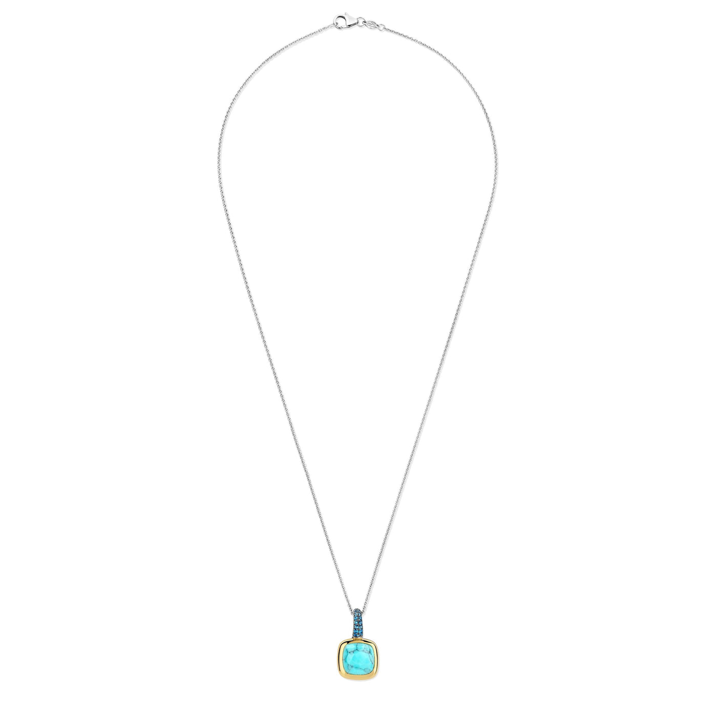 Ti Sento Gold and Silver Turquoise Pendant Necklace