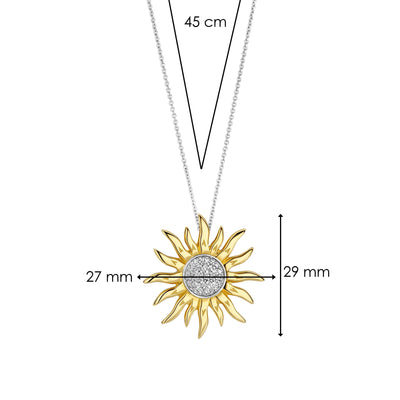 Ti Sento Gold Cubic Zirconia Sunshine Pendant - Rococo Jewellery