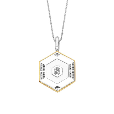 Ti Sento Gold Vermeil Zirconia Hexagon Pendant Necklace