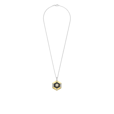 Ti Sento Gold Vermeil Zirconia Hexagon Pendant Necklace