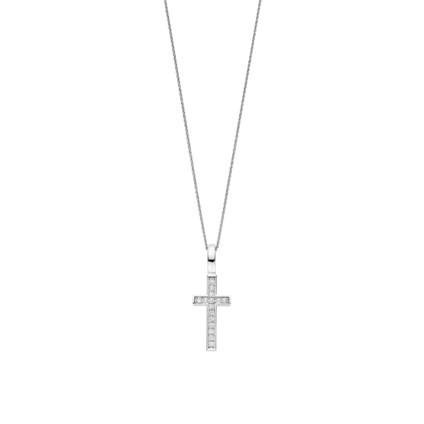 Ti Sento Sterling Silver Zirconia Cross Pendant