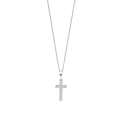 Ti Sento Sterling Silver Zirconia Cross Pendant