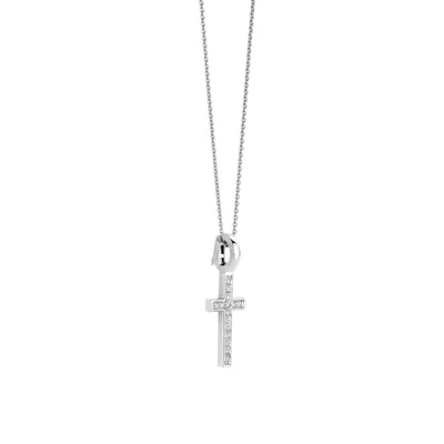 Ti Sento Sterling Silver Zirconia Cross Pendant