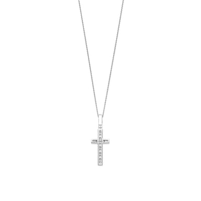 Ti Sento Sterling Silver Zirconia Cross Pendant