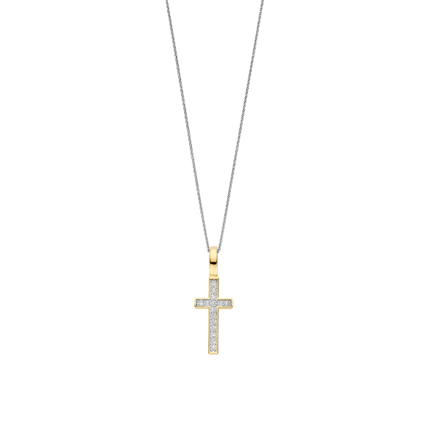 Ti Sento Gold Vermeil Zirconia Cross Pendant