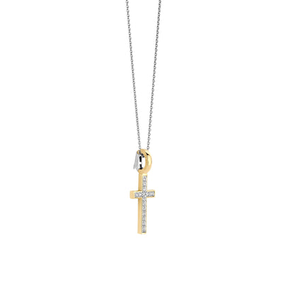 Ti Sento Gold Vermeil Zirconia Cross Pendant