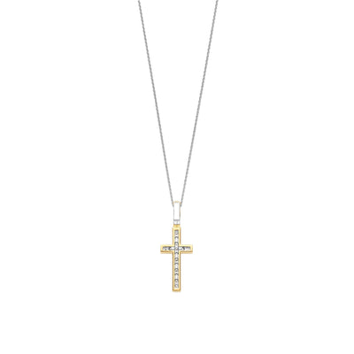 Ti Sento Gold Vermeil Zirconia Cross Pendant
