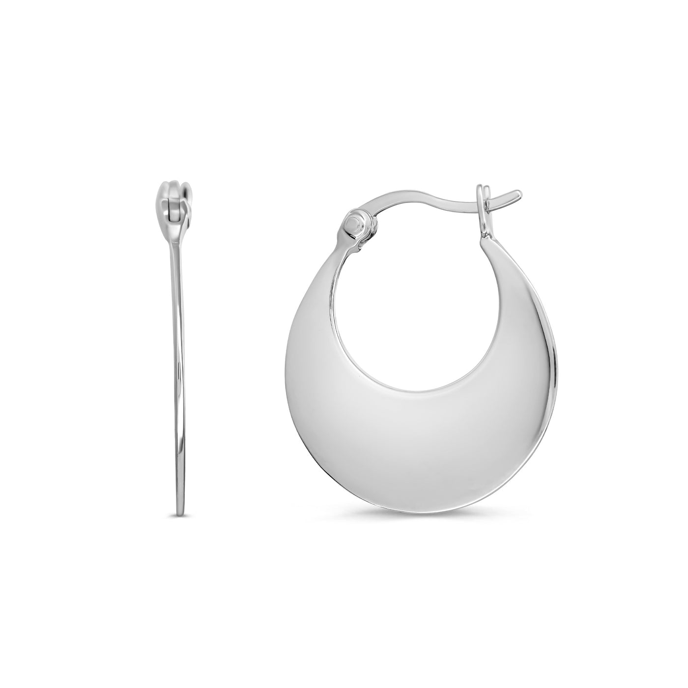 Sterling Silver Open Disc Hoop Earrings