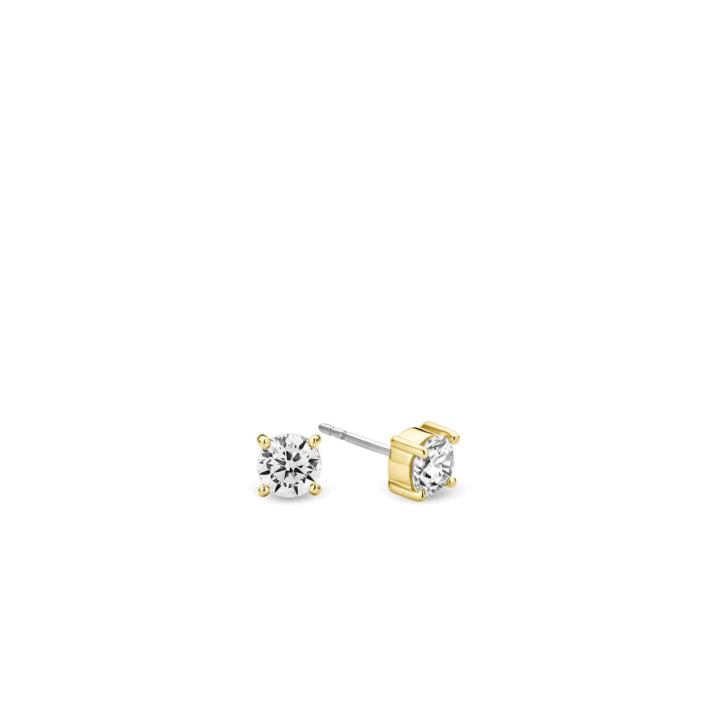 Ti Sento Gold Vermeil Cubic Zirconia Stud Earrings