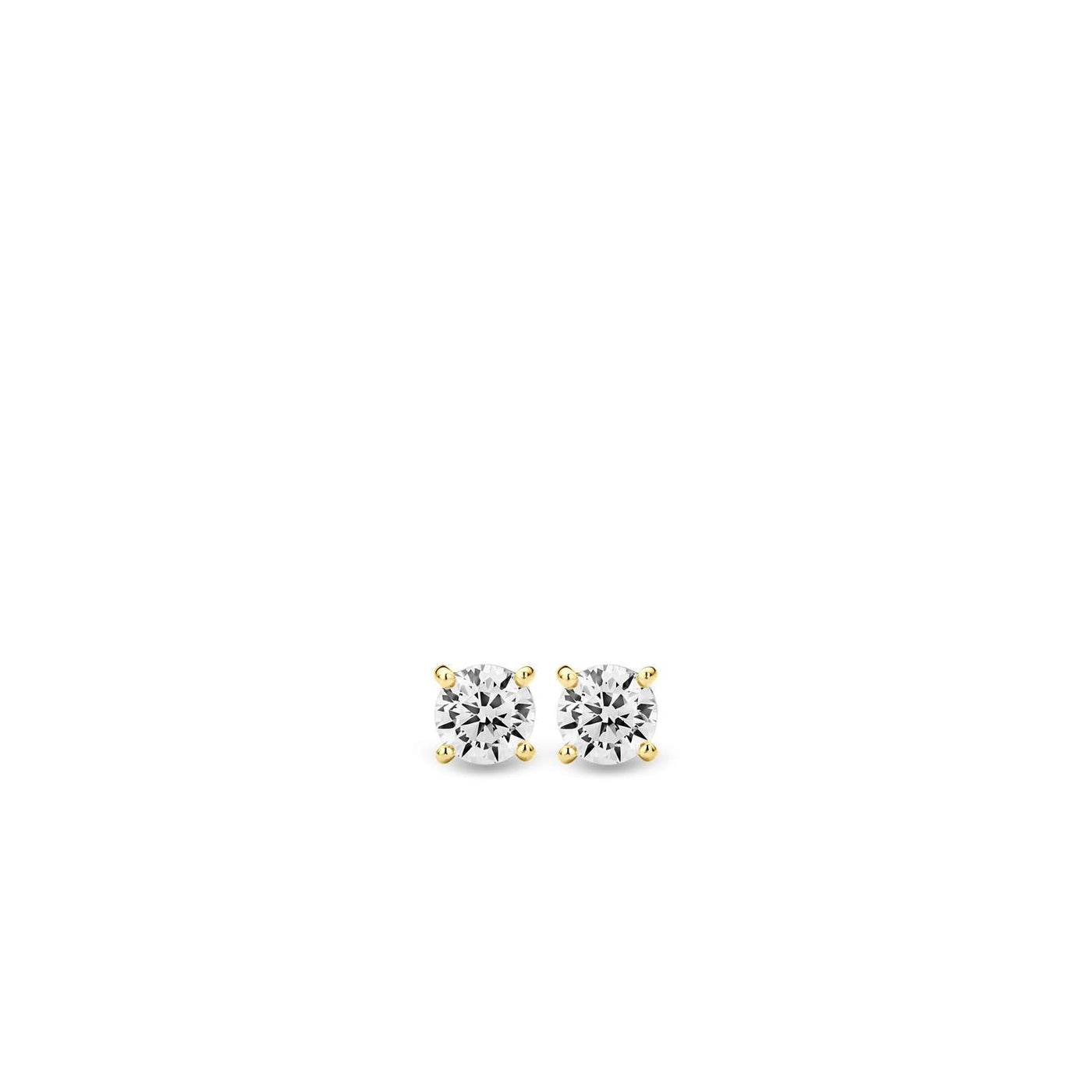 Ti Sento Gold Vermeil Cubic Zirconia Stud Earrings