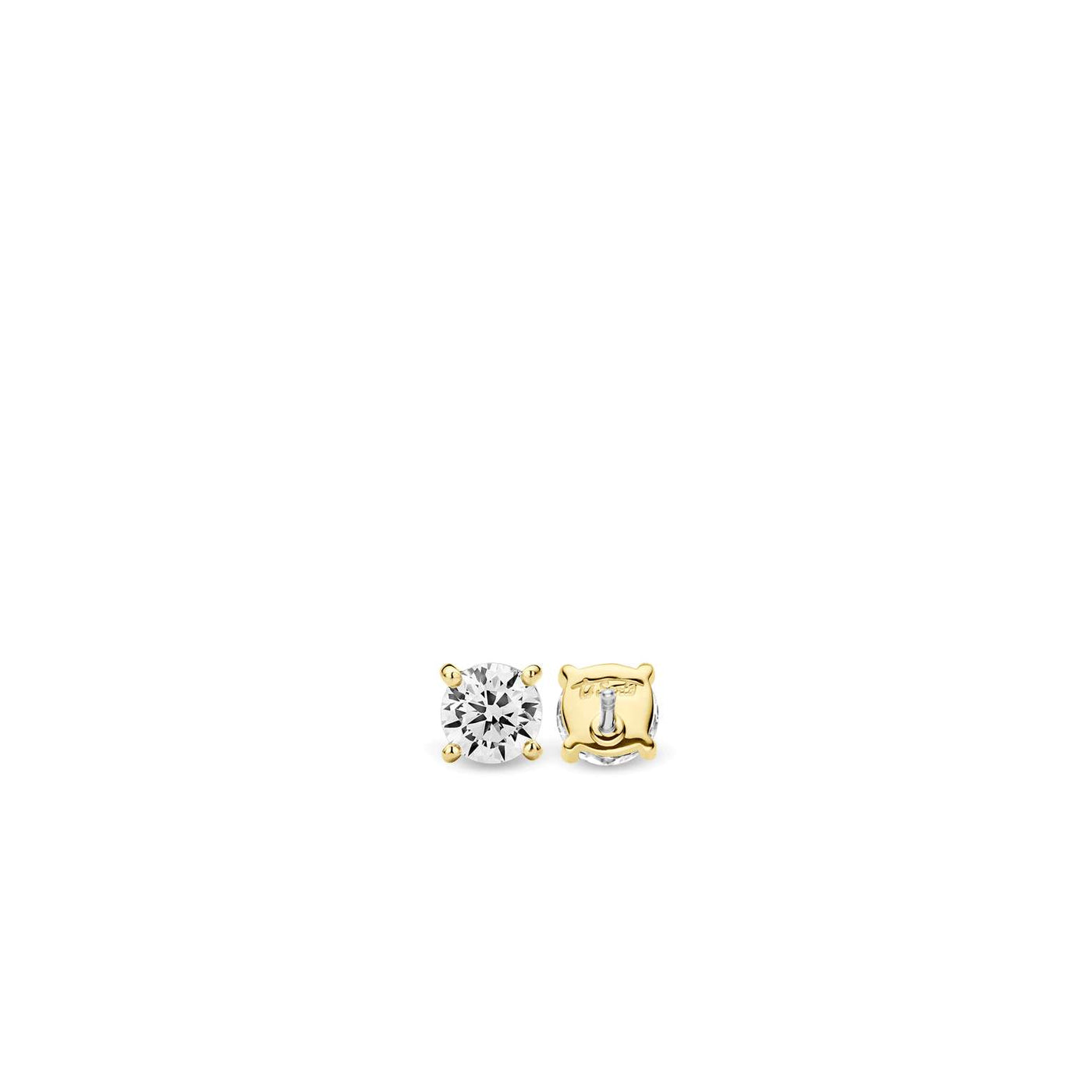 Ti Sento Gold Vermeil Cubic Zirconia Stud Earrings