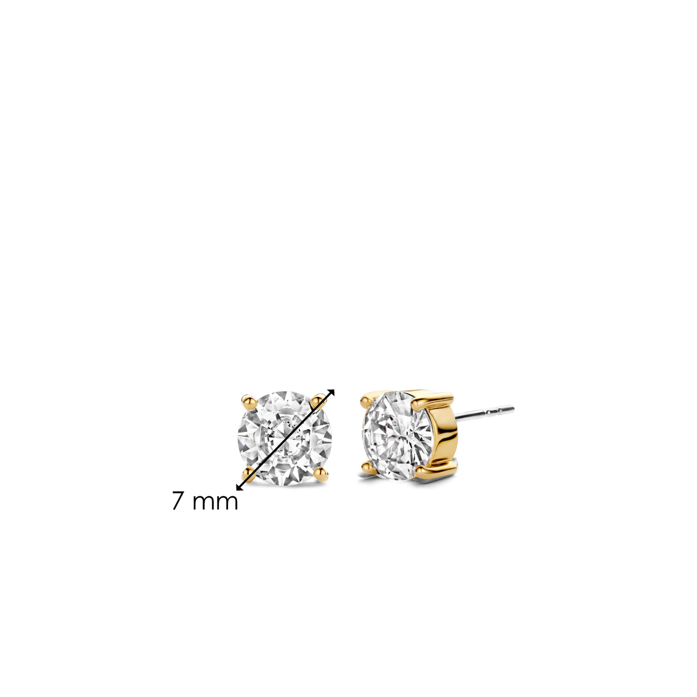 Ti Sento Gold Vermeil Cubic Zirconia Stud Earrings