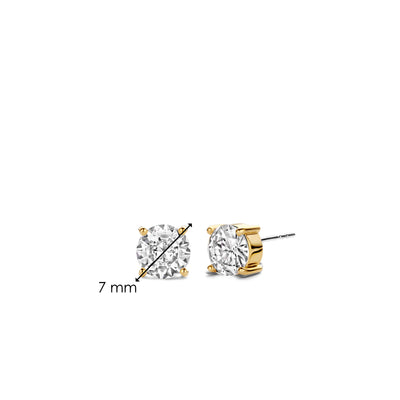 Ti Sento Gold Vermeil Cubic Zirconia Stud Earrings