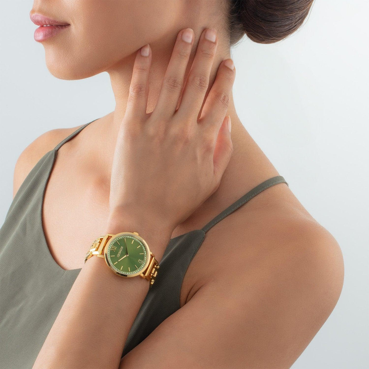 Coeur De Lion Gold and Green Sparkling Statement Watch - Rococo Jewellery