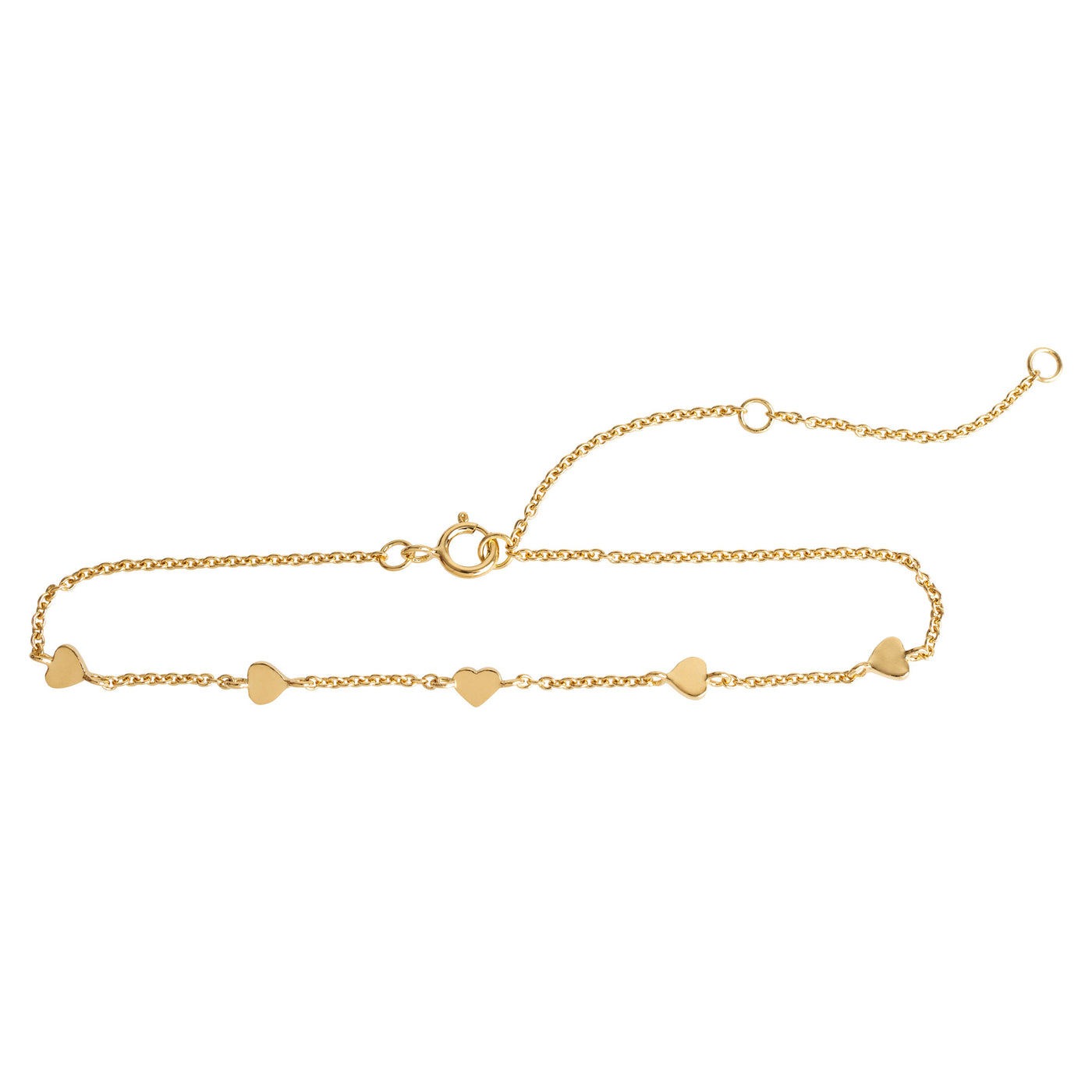 Gold Vermeil Heart Station Bracelet