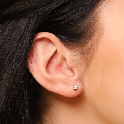 Ti Sento Sterling Silver Brilliant Cut Cubic Zirconia Stud Earrings