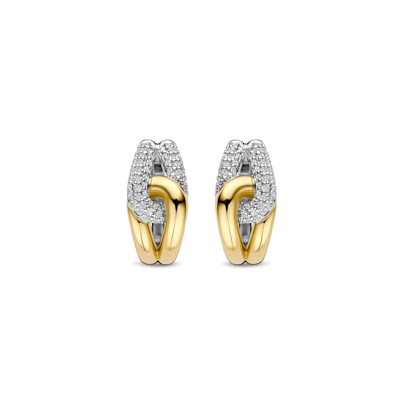 Ti Sento Cubic Zirconia Gold Silver Stud Earrings