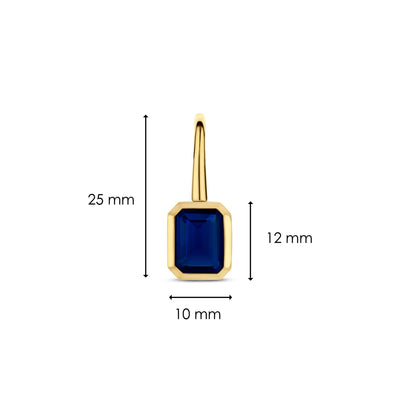 Ti Sento Gold Blue Crystal Earrings