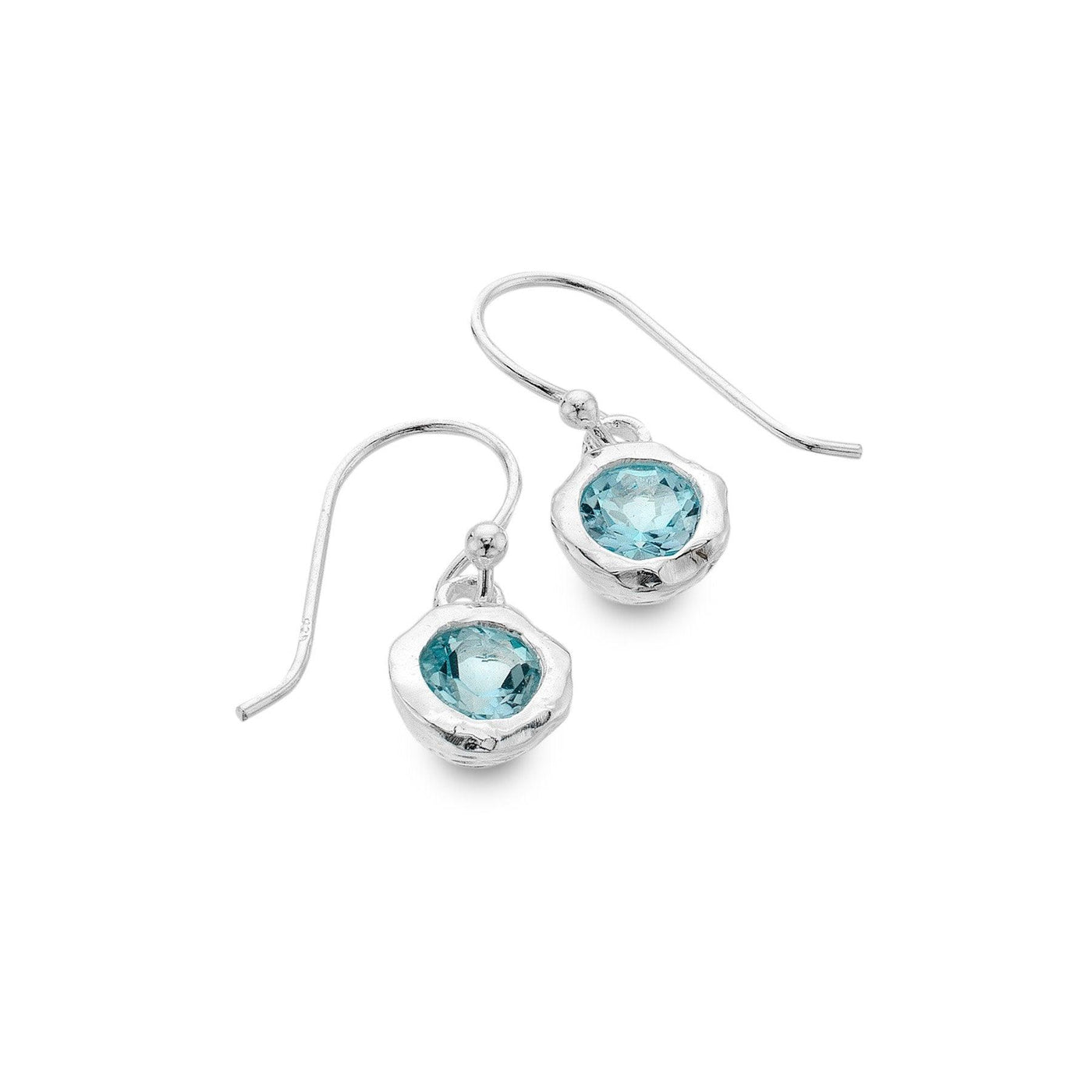 Blue Topaz Rock Drop Earrings - Rococo Jewellery