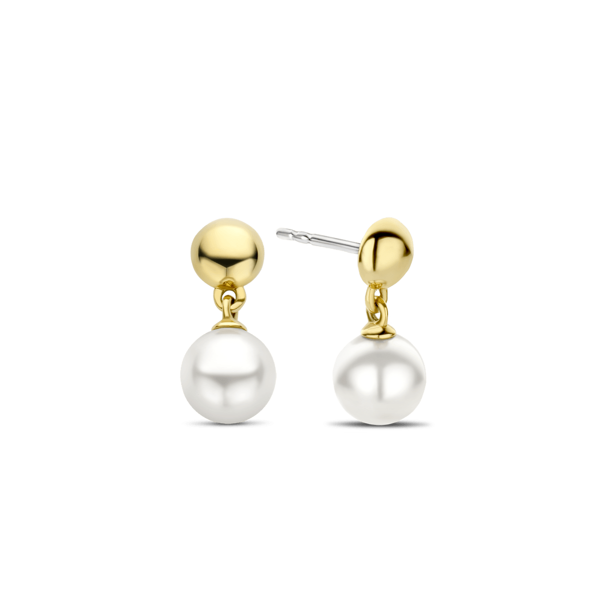 Ti Sento 18ct Gold Vermeil and Pearl Drop Earrings - Rococo Jewellery