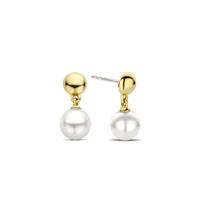 Ti Sento 18ct Gold Vermeil and Pearl Drop Earrings - Rococo Jewellery