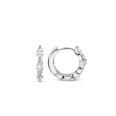 Ti Sento Silver and Cubic Zirconia Huggie Earrings - Rococo Jewellery