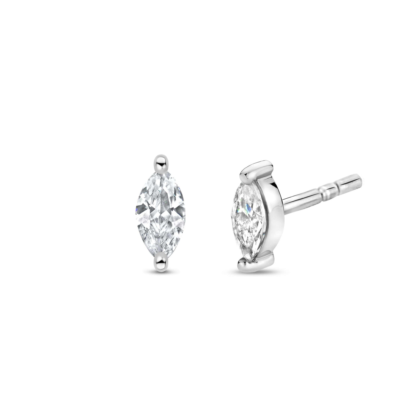 Ti Sento Sterling Silver and Cubic Zirconia Stud Earrings - Rococo Jewellery