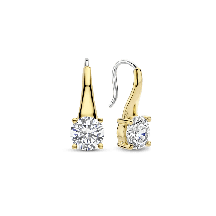 Ti Sento Gold Plated Cubic Zirconia Drop Earrings - Rococo Jewellery
