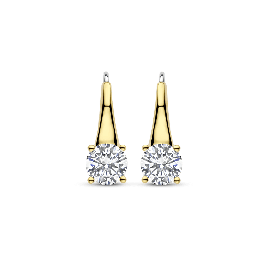 Ti Sento Gold Plated Cubic Zirconia Drop Earrings - Rococo Jewellery