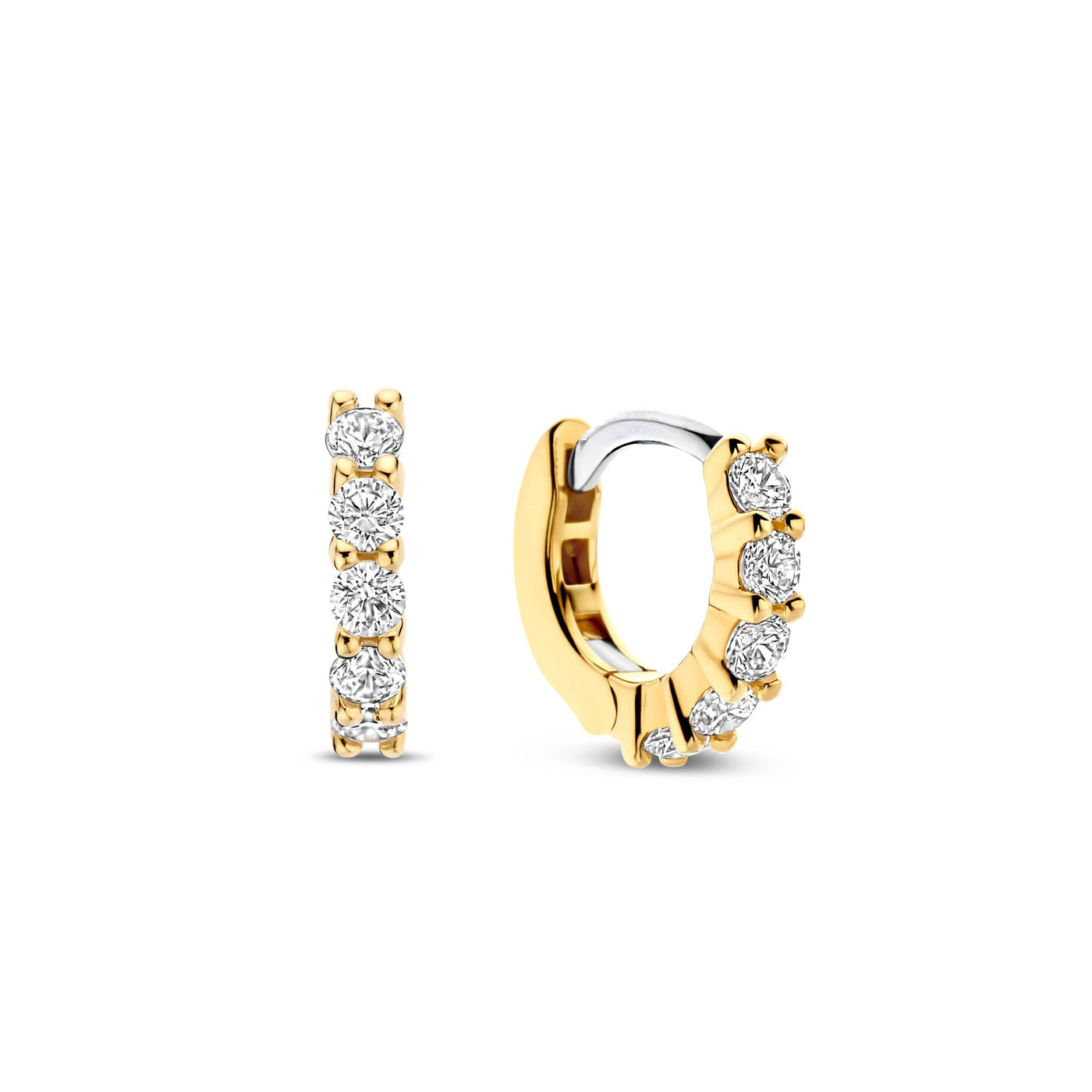 Ti Sento Gold Cubic Zirconia Mini Huggie Earrings - Rococo Jewellery