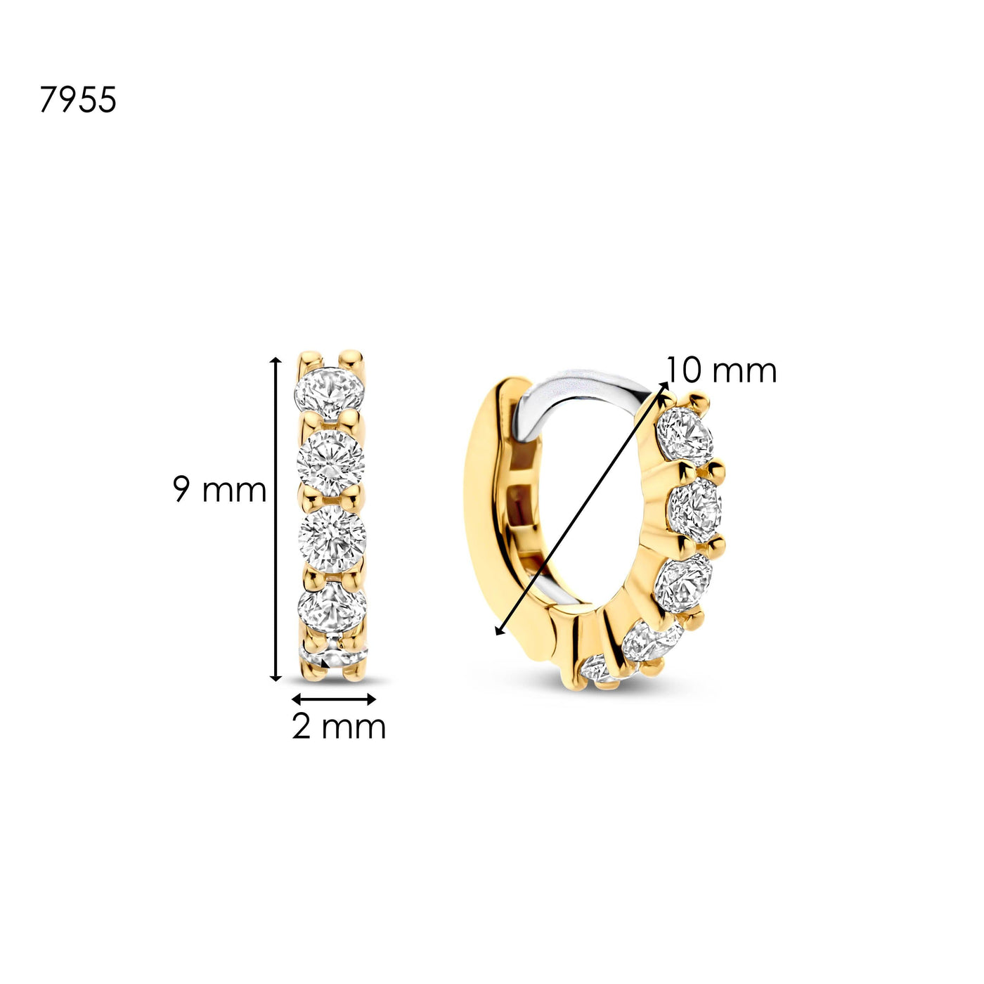 Ti Sento Gold Cubic Zirconia Mini Huggie Earrings - Rococo Jewellery