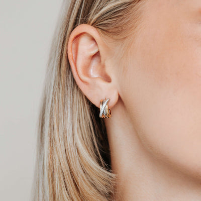 Ti Sento Tricolour Cubic Zirconia Hoop Earrings