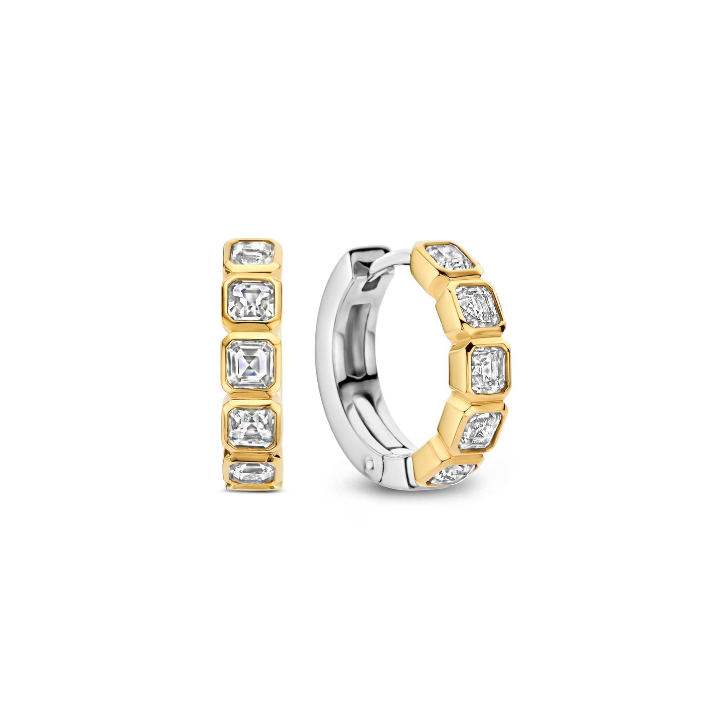 Ti Sento Small Gold Cubic Zirconia Hoop Earrings - Rococo Jewellery