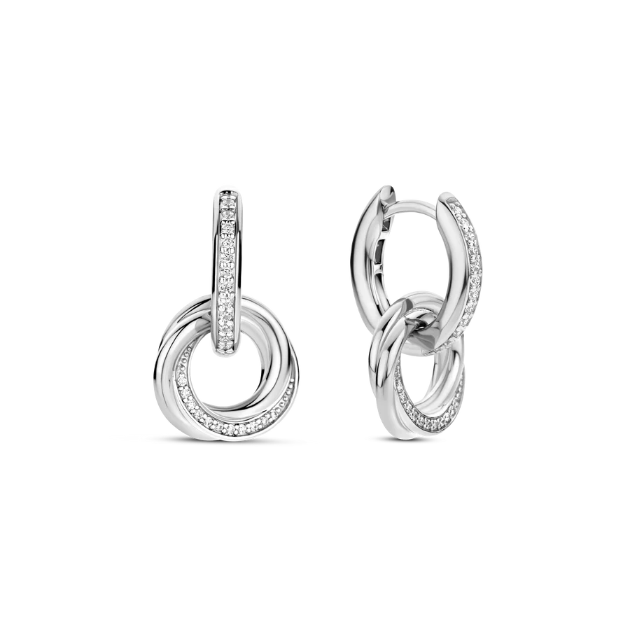 Ti Sento Sterling Silver Cubic Zirconia Hoop Earrings