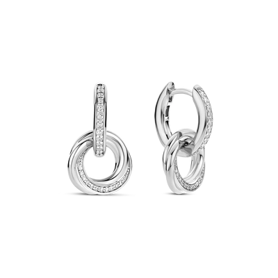 Ti Sento Sterling Silver Cubic Zirconia Hoop Earrings