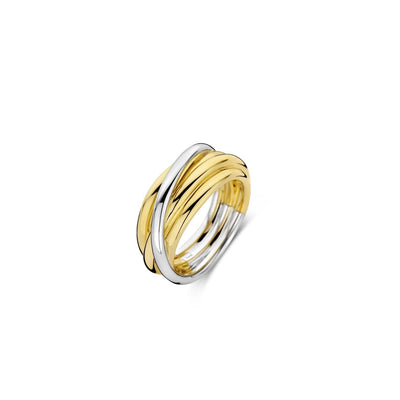 Ti Sento Silver Gold Intertwined Ring - Rococo Jewellery