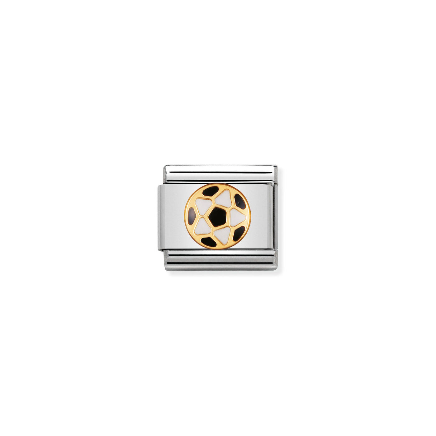 Nomination Classic Black and White Football Link Charm