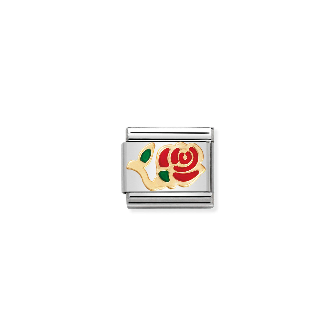 Nomination Classic Gold Red Rose Link Charm