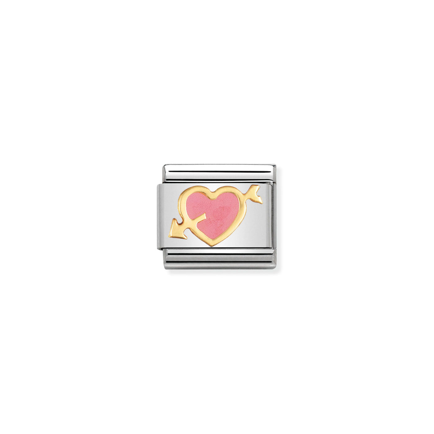 Nomination Gold Pink Heart with Arrow Charm