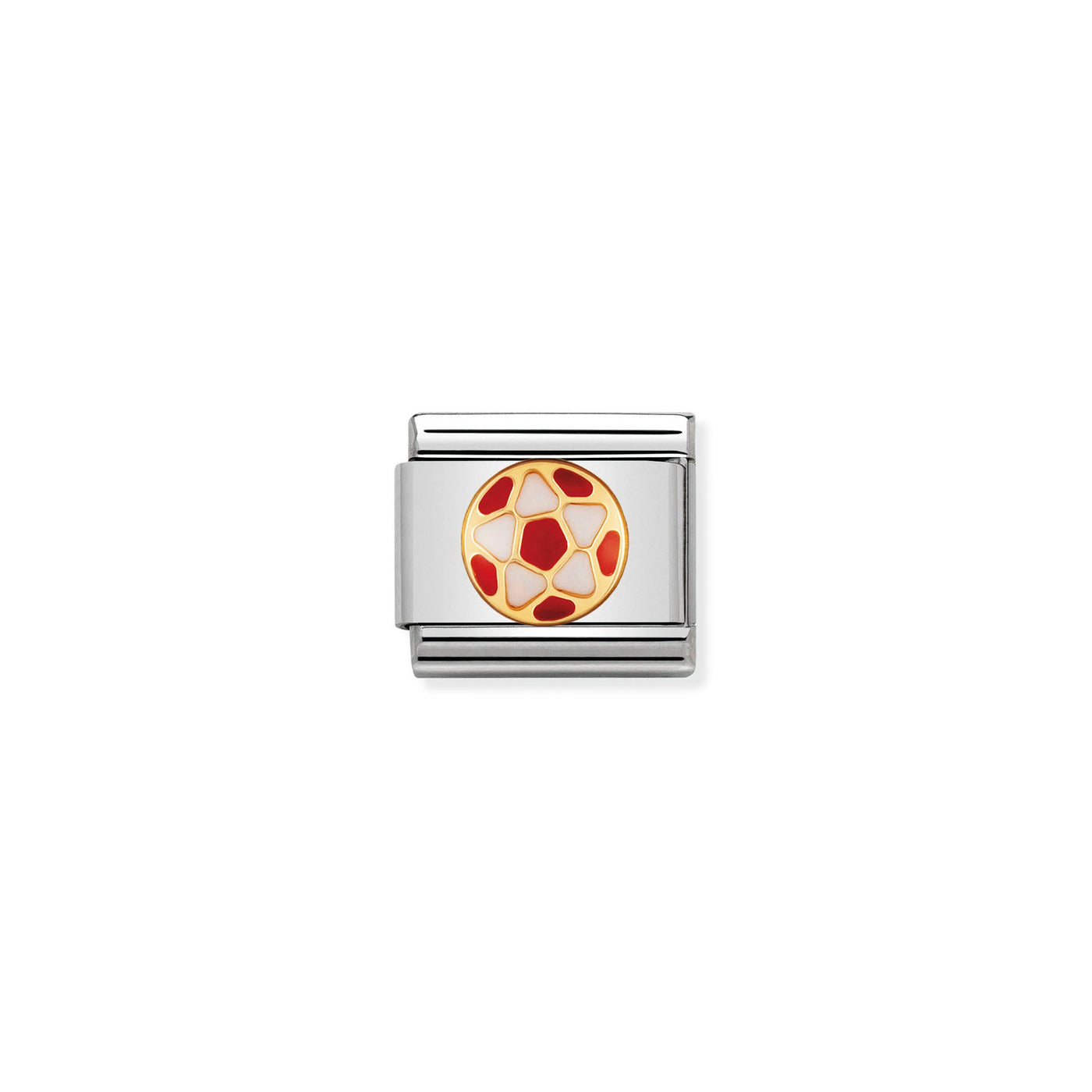 Nomination Classic Steel Red and White Football Charm