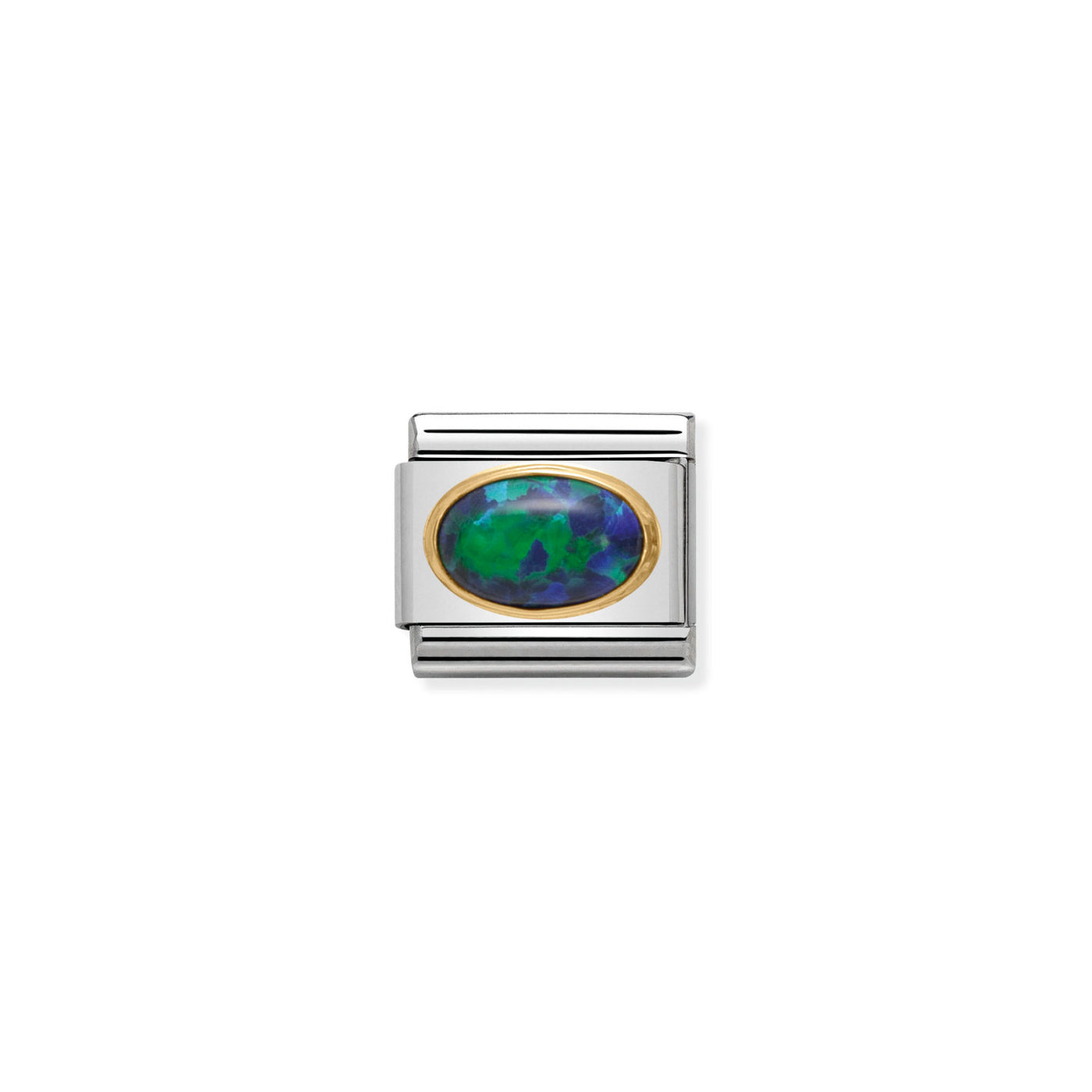 Nomination Classic Steel Gold Green Opal Charm