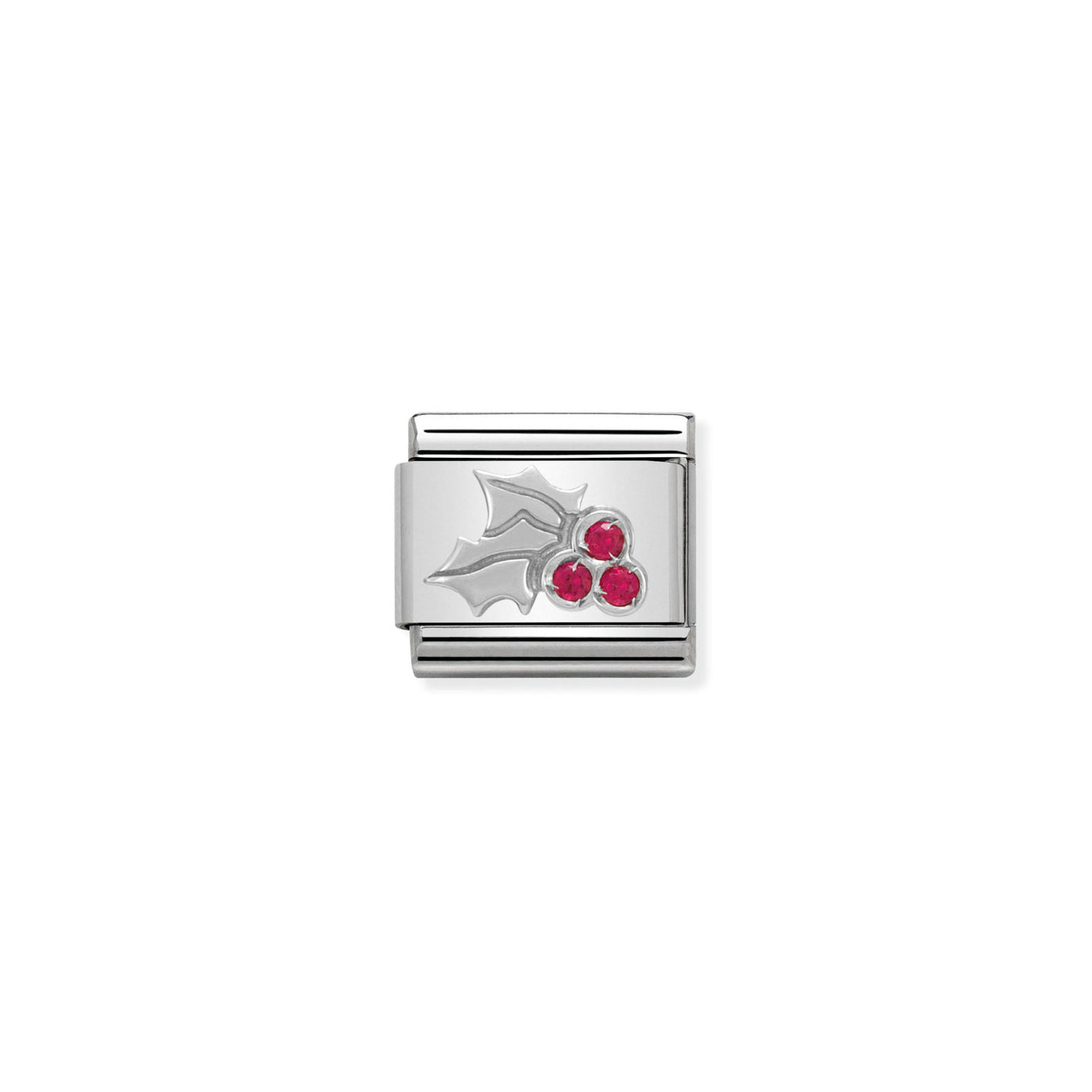 Nomination Classic Steel Cubic Zirconia Red Holly Charm