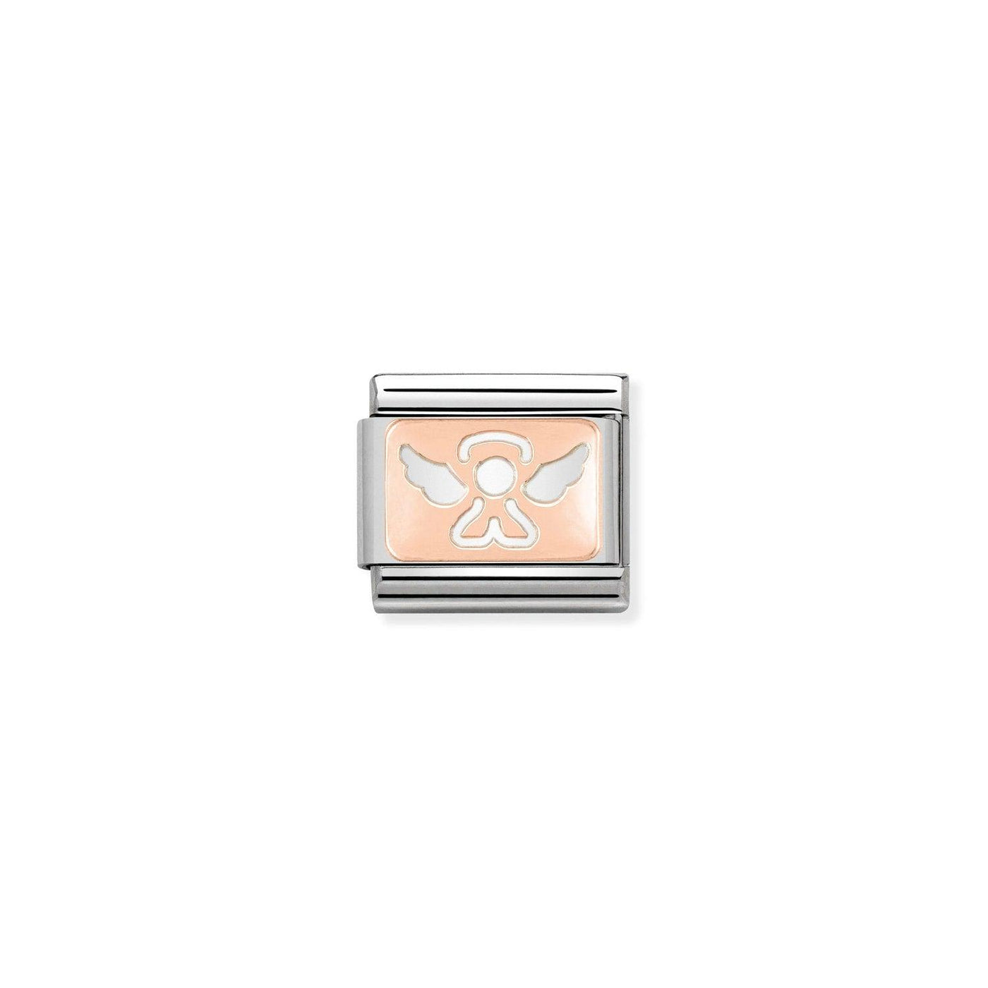 Nomination Classic Rose Gold and Silver Angel Link Charm - Rococo Jewellery