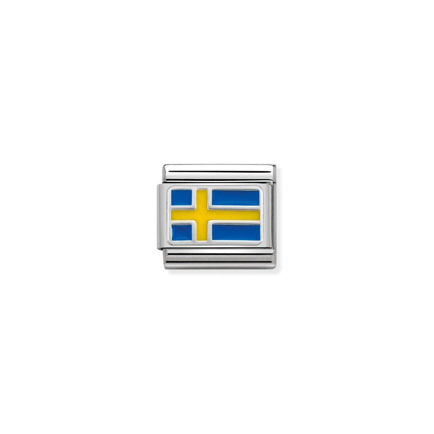Nomination Classic Silver Sweden Flag Charm Link - Rococo Jewellery