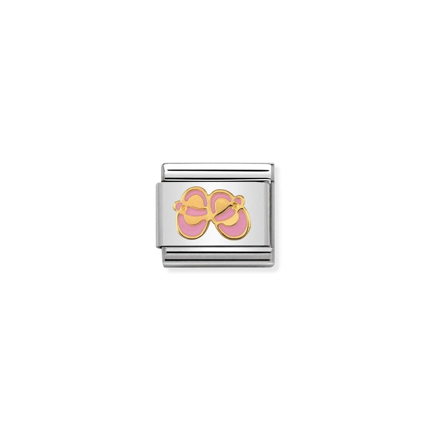 Nomination Classic Gold and Pink Shoes Link Charm - Rococo Jewellery