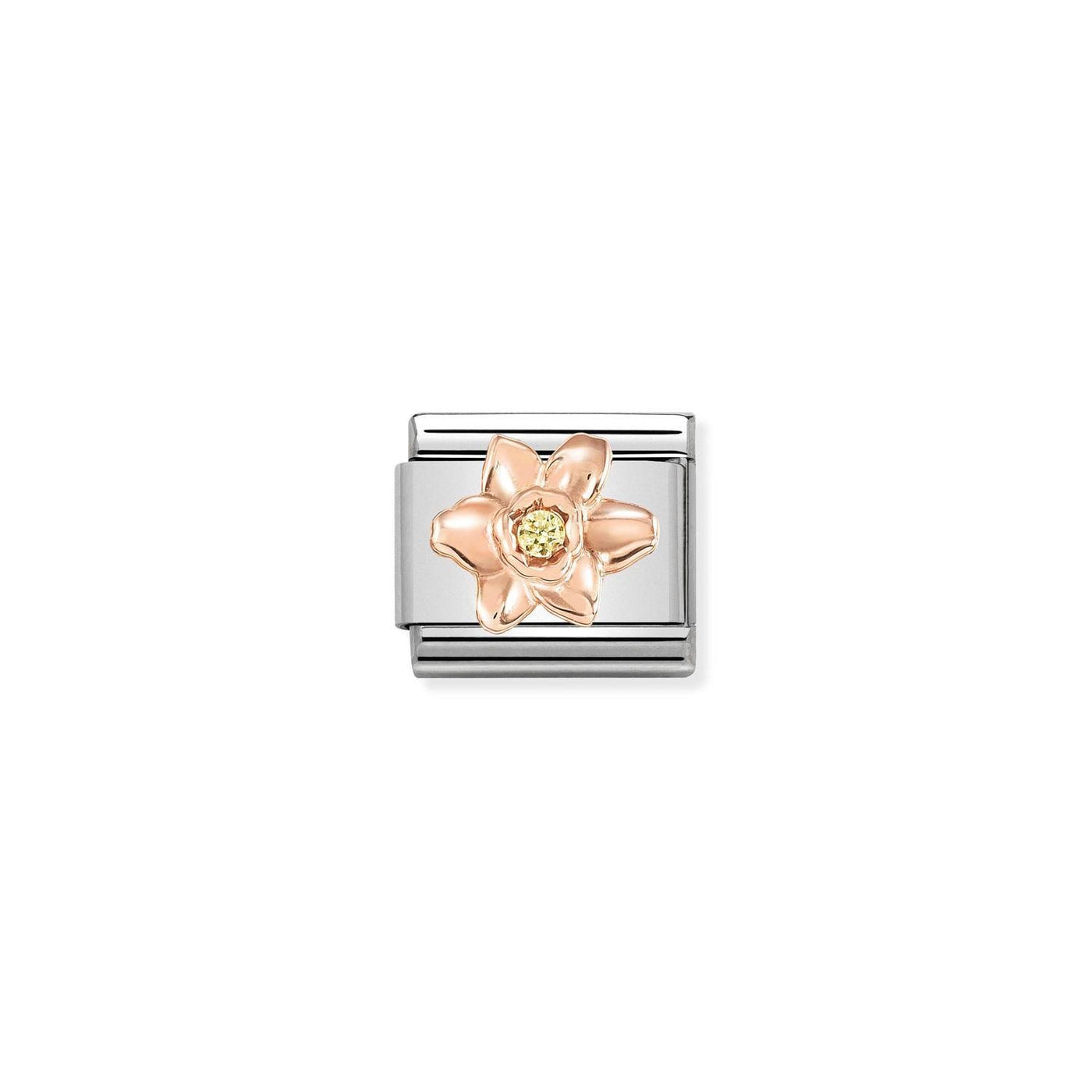 Nomination Rose Gold Daffodil with Cubic Zirconia Charm - Rococo Jewellery