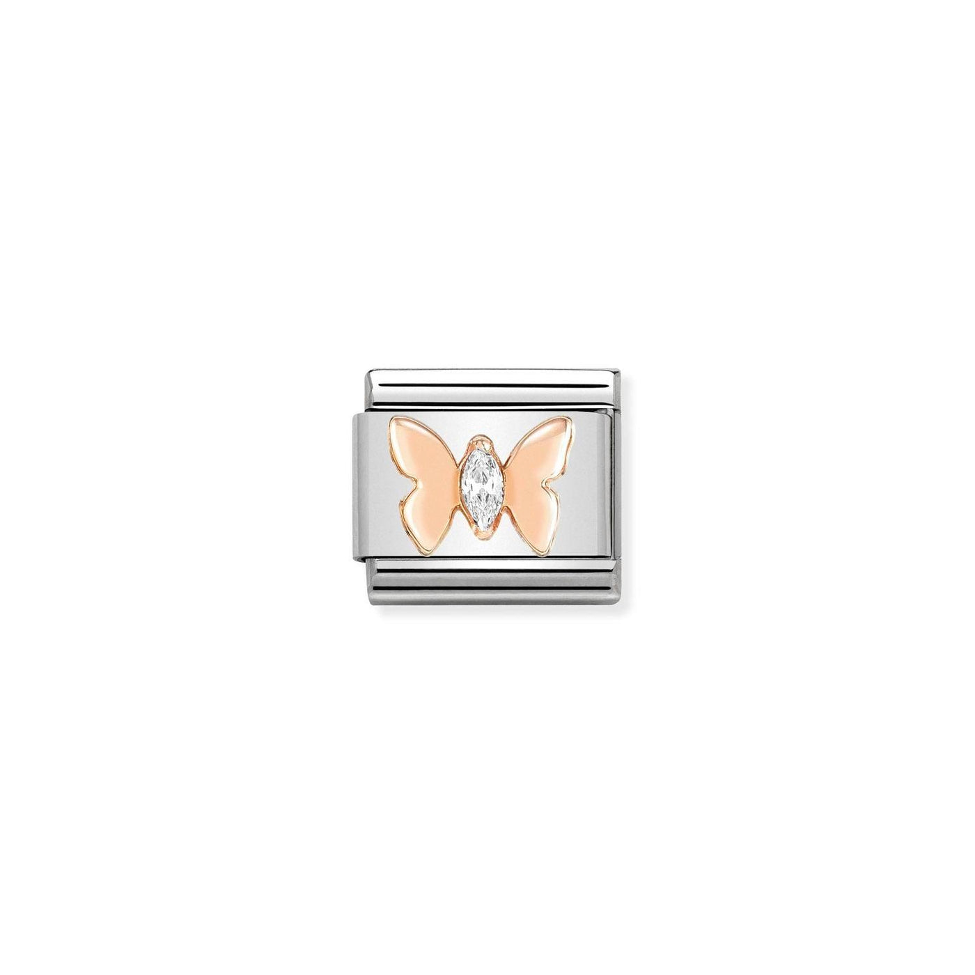 Nomination Classic 9ct Rose Gold Butterfly CZ Charm - Rococo Jewellery