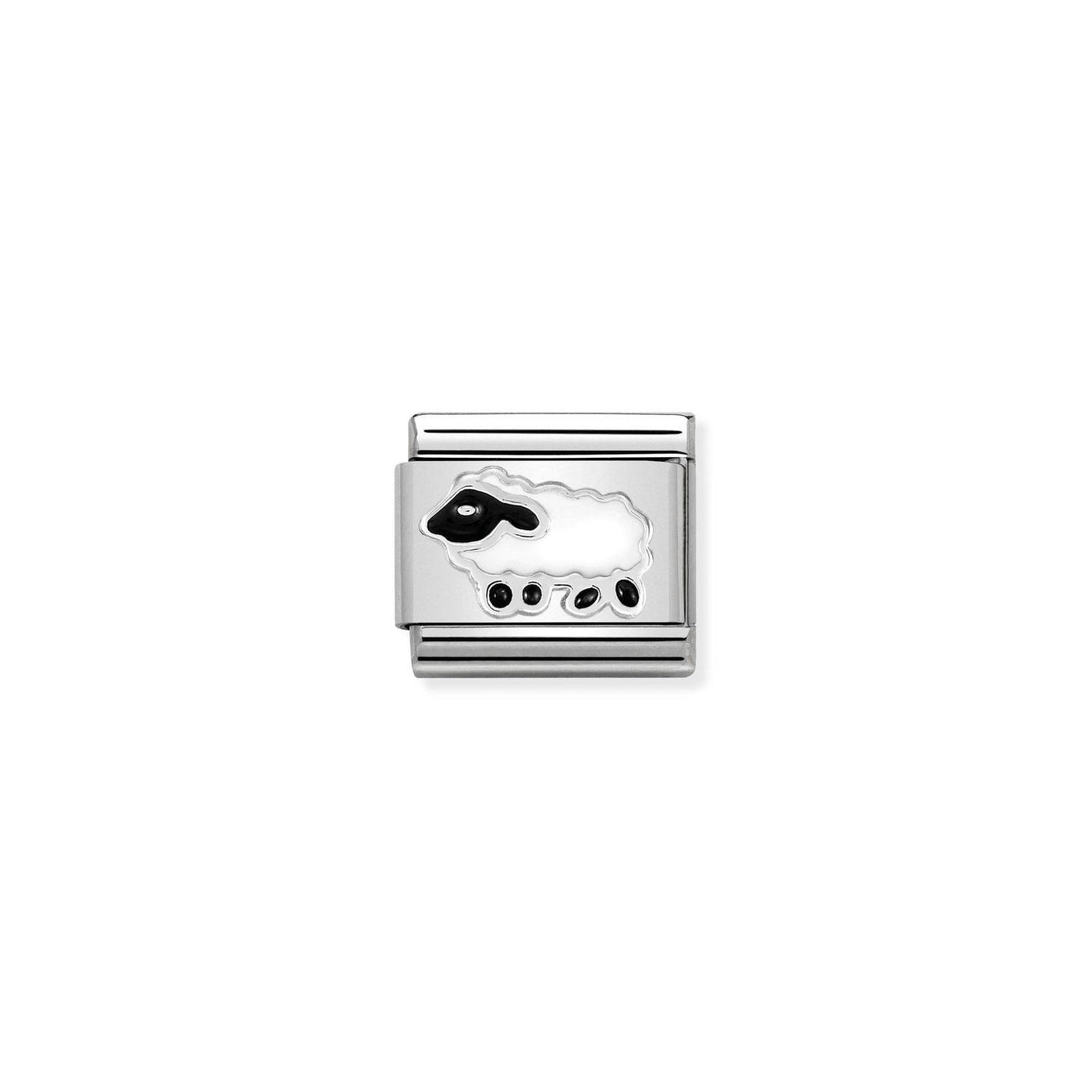 Nomination Classic Silver Black and White Sheep Link Charm - Rococo Jewellery